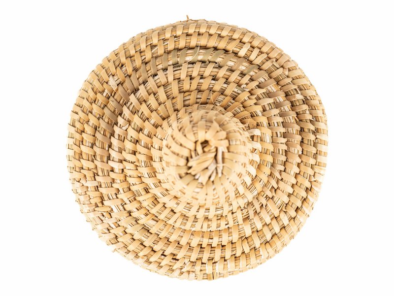 Moroccan Rattan Basket with Lid, Boho, Ethnic, Handmade Moroccan Basket 15 cm