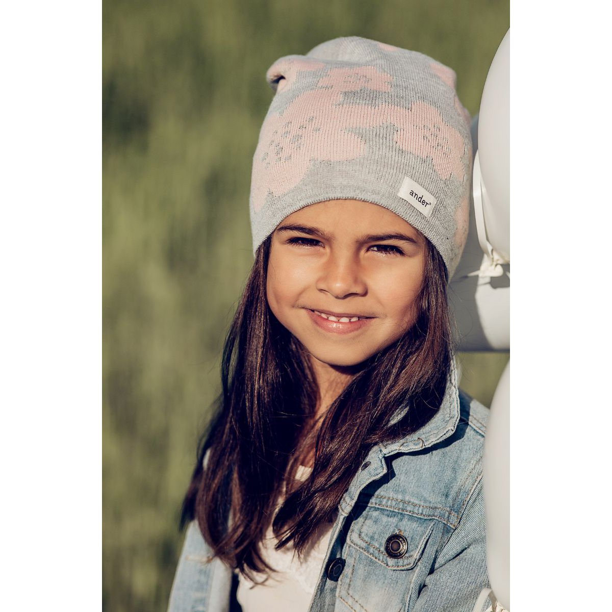 FLOWER GRAY summer hat for girls