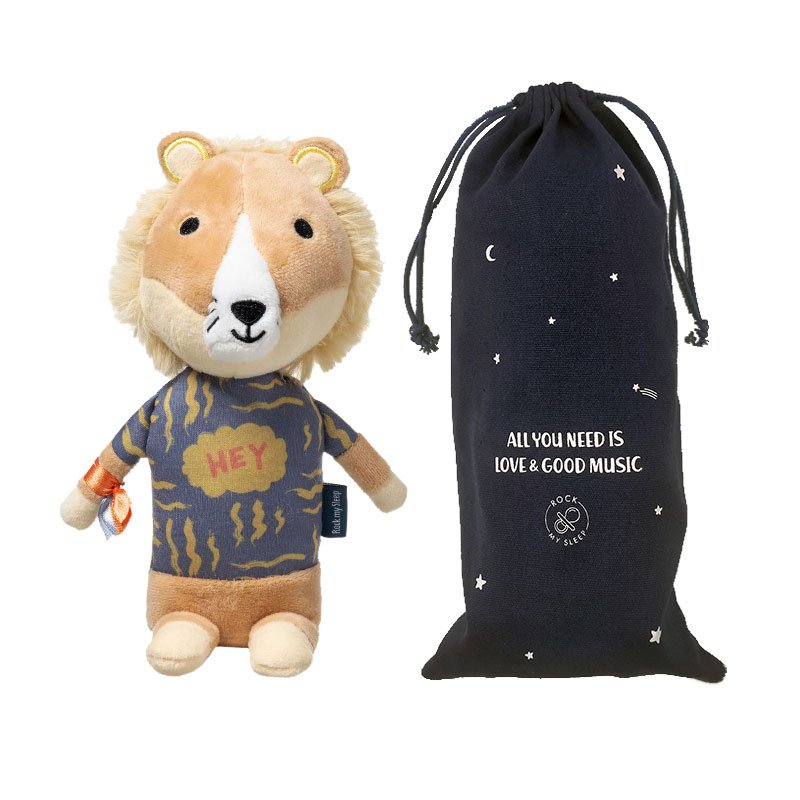 Freely playable music box Eddie the lion – cloth bag