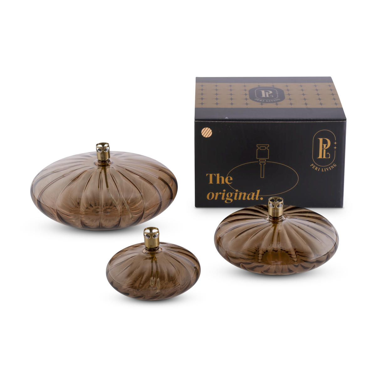 Olielamp Disc elegant champagne brass S
