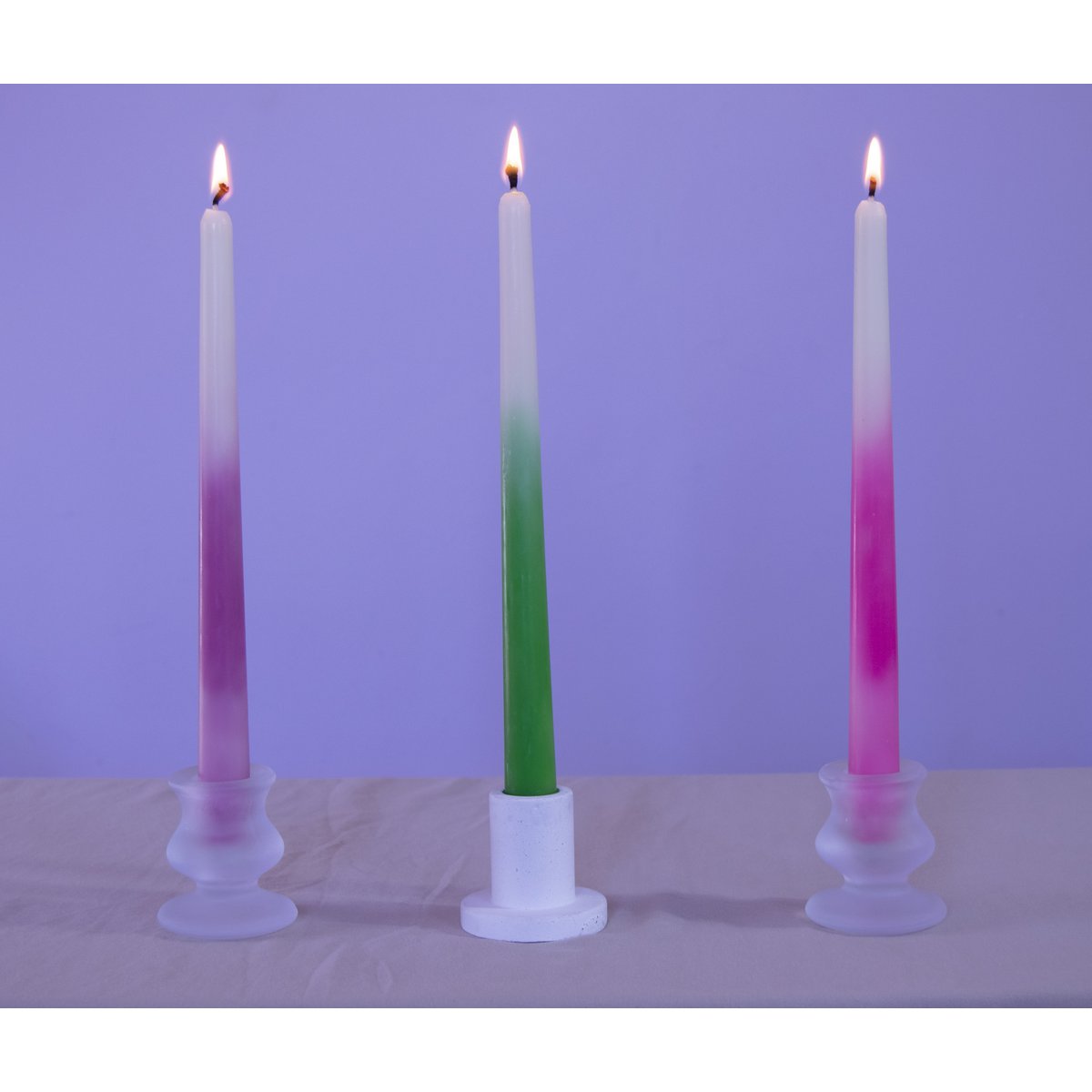 Vela cónica de cera de abeja Ombre de 10" - Haga su mezcla de colores Copiar