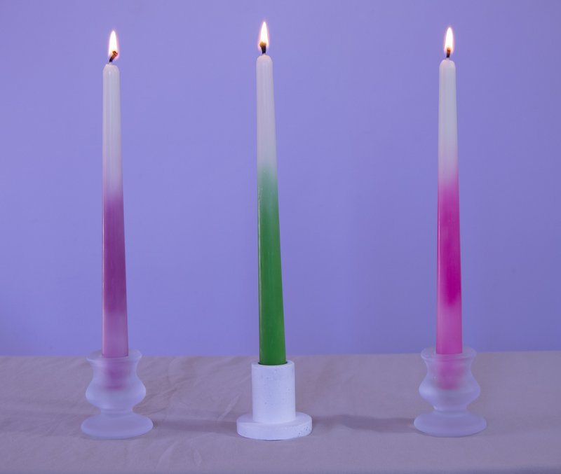 10" Ombre Beeswax Taper Candle - Lav din farvemix kopi