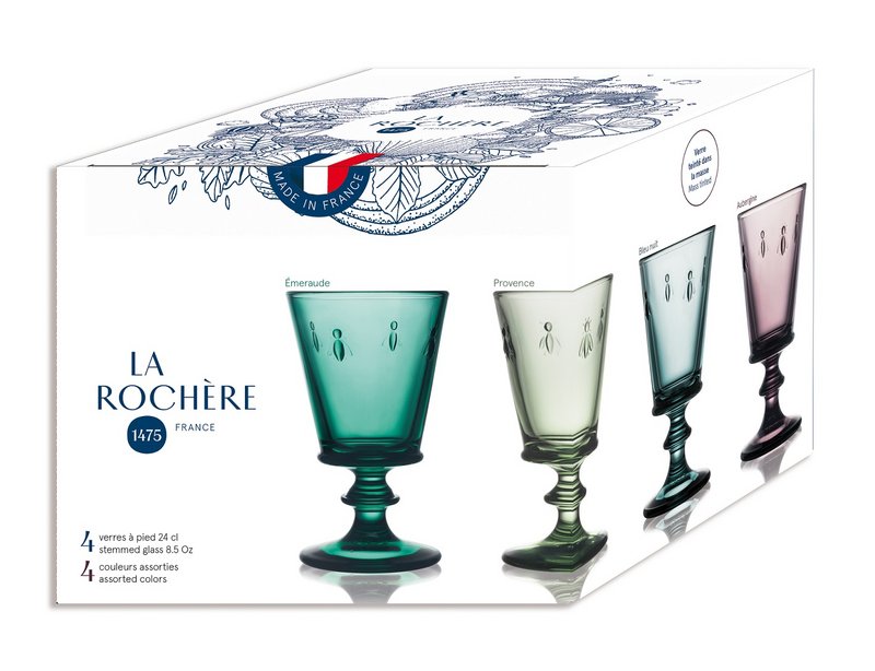 CALICE VINO/ACQUA 24 CL COLORI ASSORTITI ABEILLE