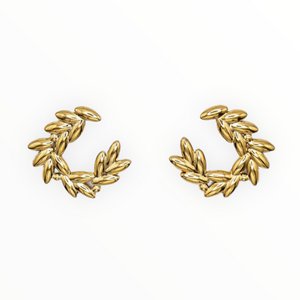 GOLDEN BLOOM – Gold Floral Weaving Lobe Earrings