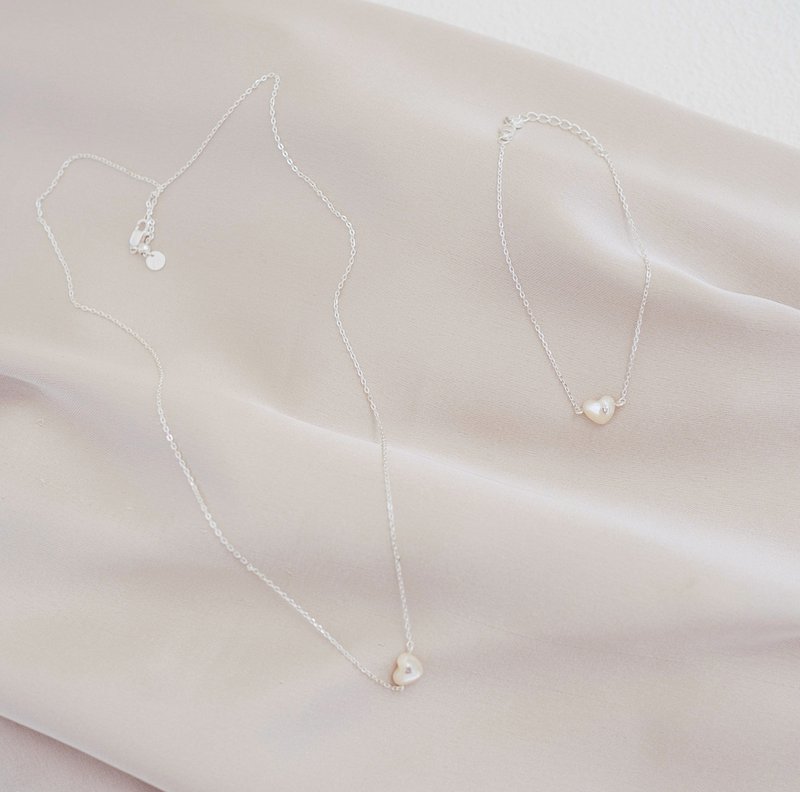 Heart in the Heart Pregnancy Collection x Fertility Mother of Pearl 925 Sølv 18k forgyldt