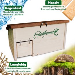 ERDENFREUND® hedgehog house with rat flap