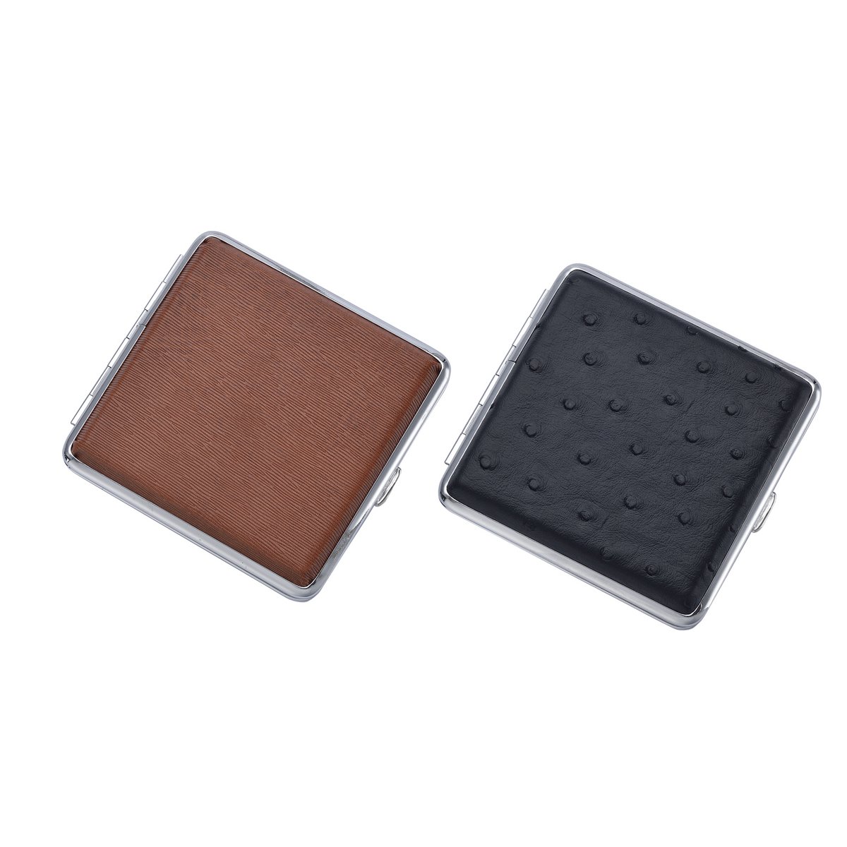 Braune und schwarze Zigarettenetuis x12