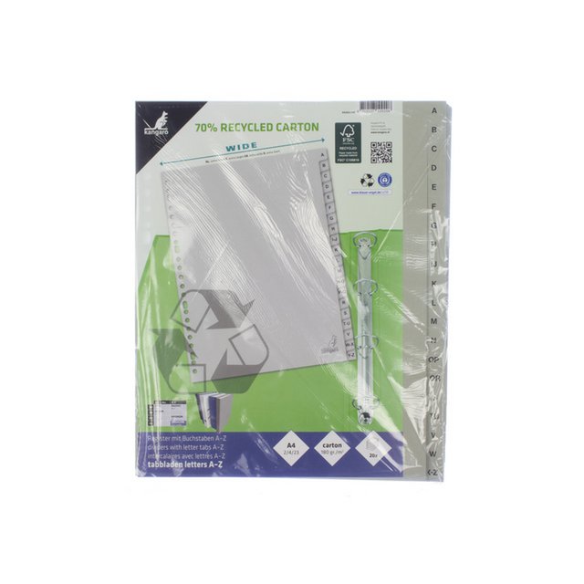 Tableau ECO A4 Lettres 180gre gris carton 23r 20dlg FSC EB