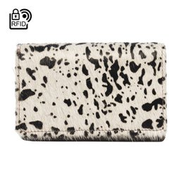 Cartera Mujer Piel Marron Oscuro RFID En 8 Estampas – Arrigo