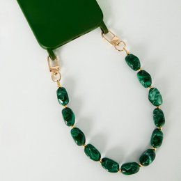 Perles de cordon téléphonique vert