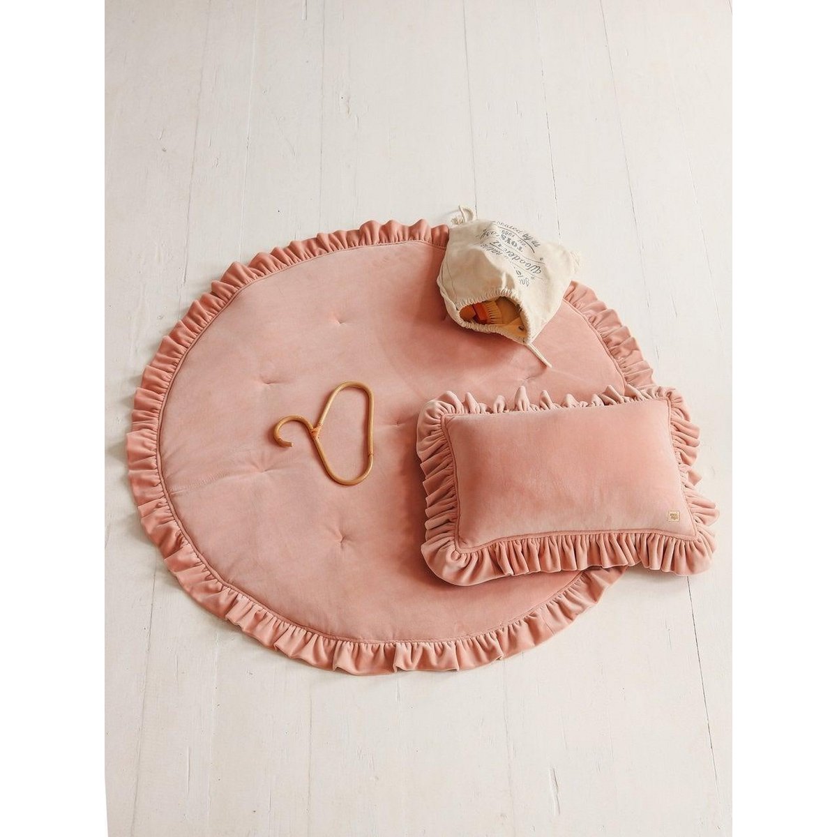 Mata Soft Velvet z Falbanką „Apricot”