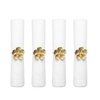 Lot de 4 ronds de serviettes fleurs dorées