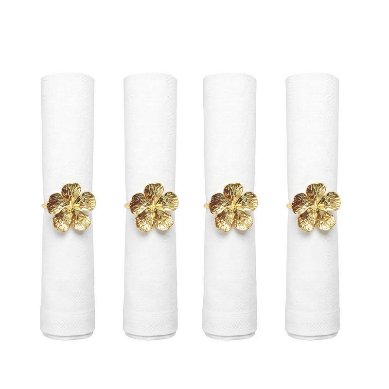 Viele 4 Runden goldener Blumen