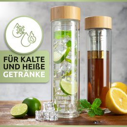 Teeflasche 500ml mit Schutztasche und Karabiner