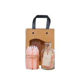 Vase de luminosité avec sac cadeau blush