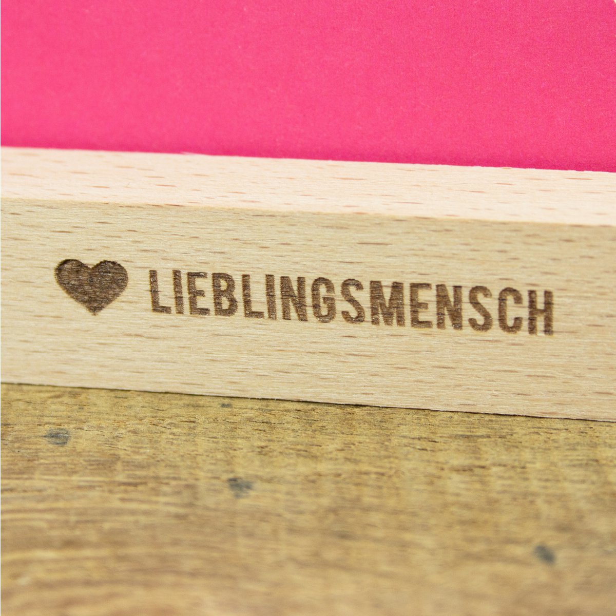 Card stand favorite person made of sustainable beech wood - card holder with heart engraving - maritime home accessory