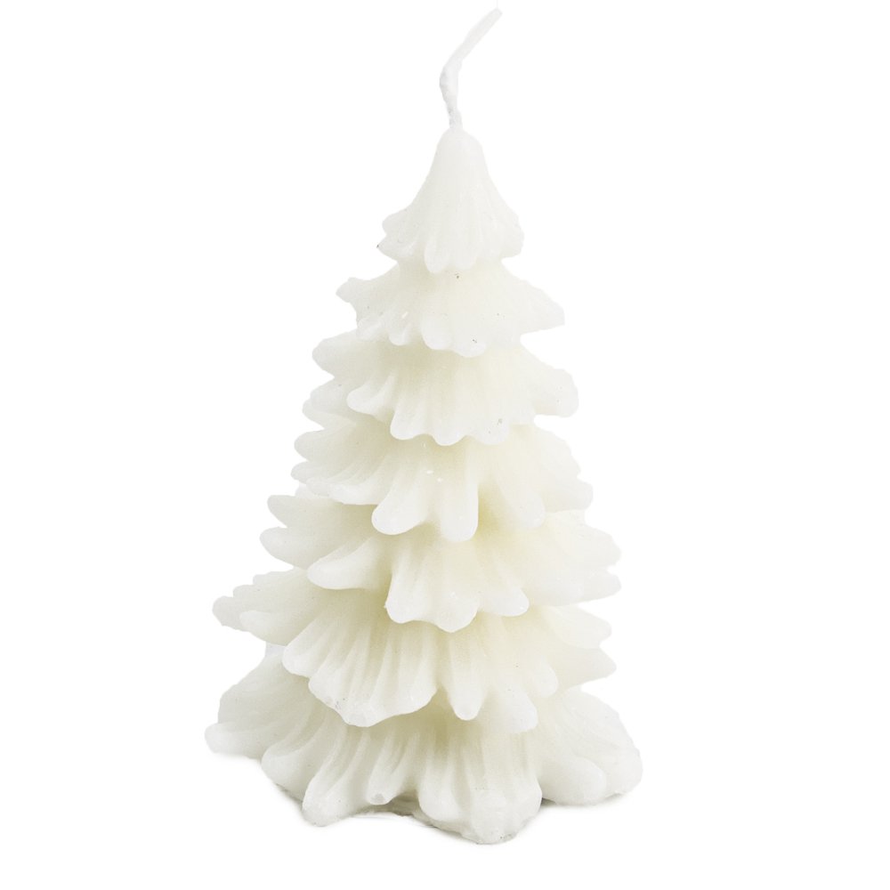 Candle Christmas tree rustic white