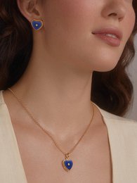 Lovelight vergulde ketting met blauw hart