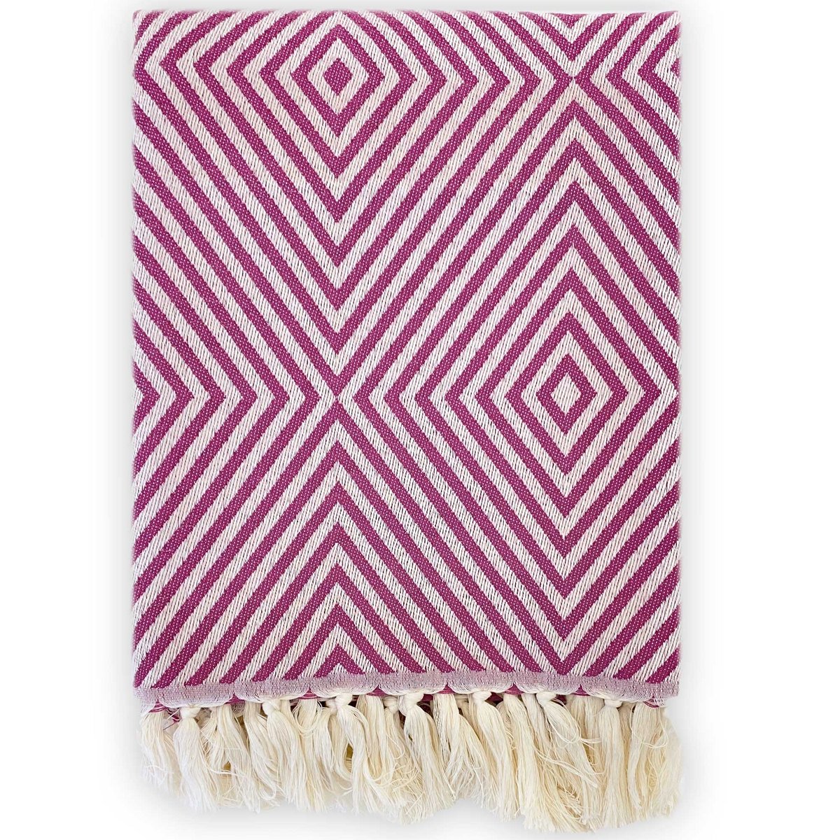Plaid Oslo Wollbaumwolle - Rose Bougainville - 120x150cm