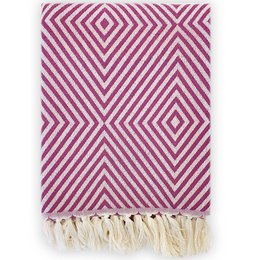 Plaid Oslo Wool Cotton - Rose Bougainville - 120x150cm