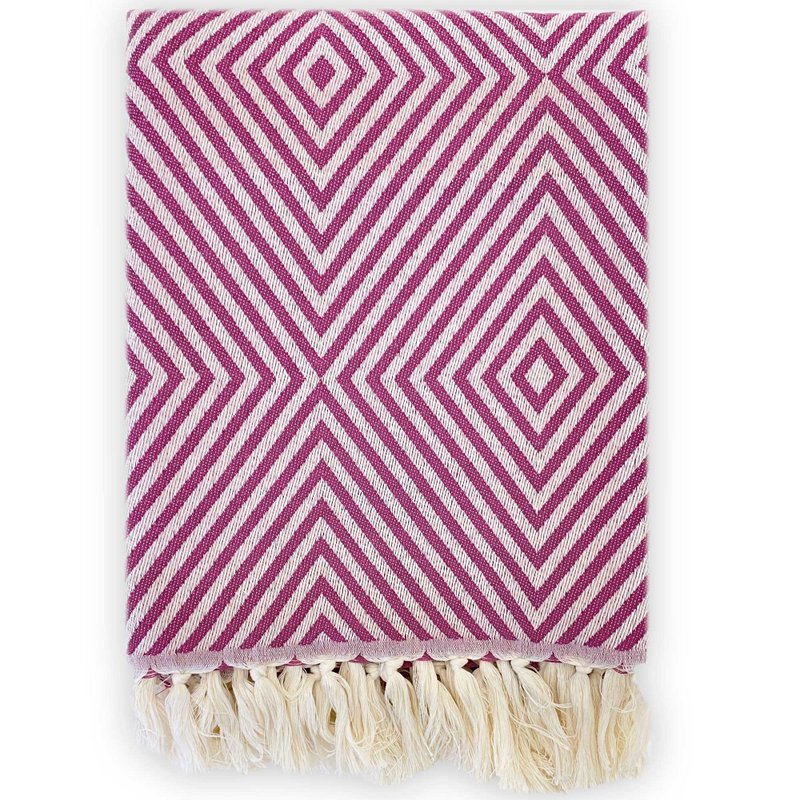 Plaid Oslo Wool Cotton - Rose Bougainville - 120x150cm