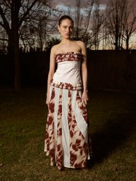 Top rosso con stampa floreale Noctis