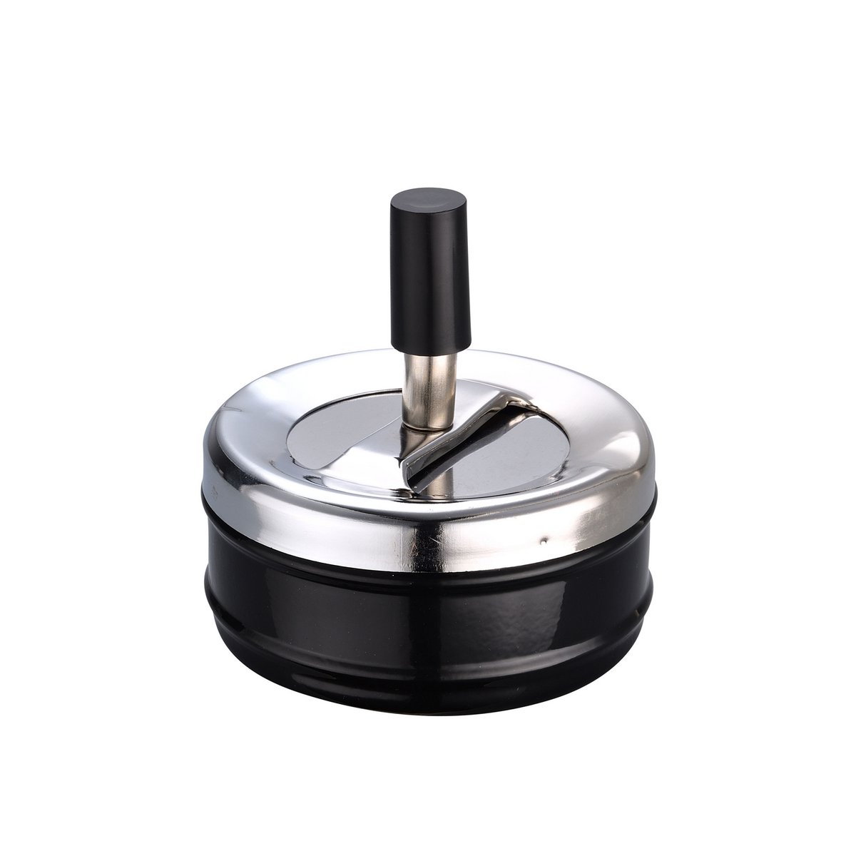 Cendrier poussoir avec couvercle pivotant