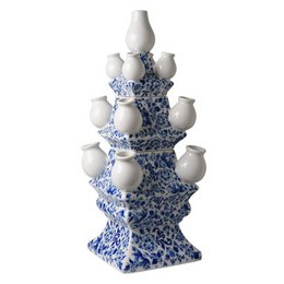 Tulip vase XL - 3 -piece - Ornate flower - Ceramics - 51 cm