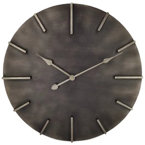 Wandklok brushed metal