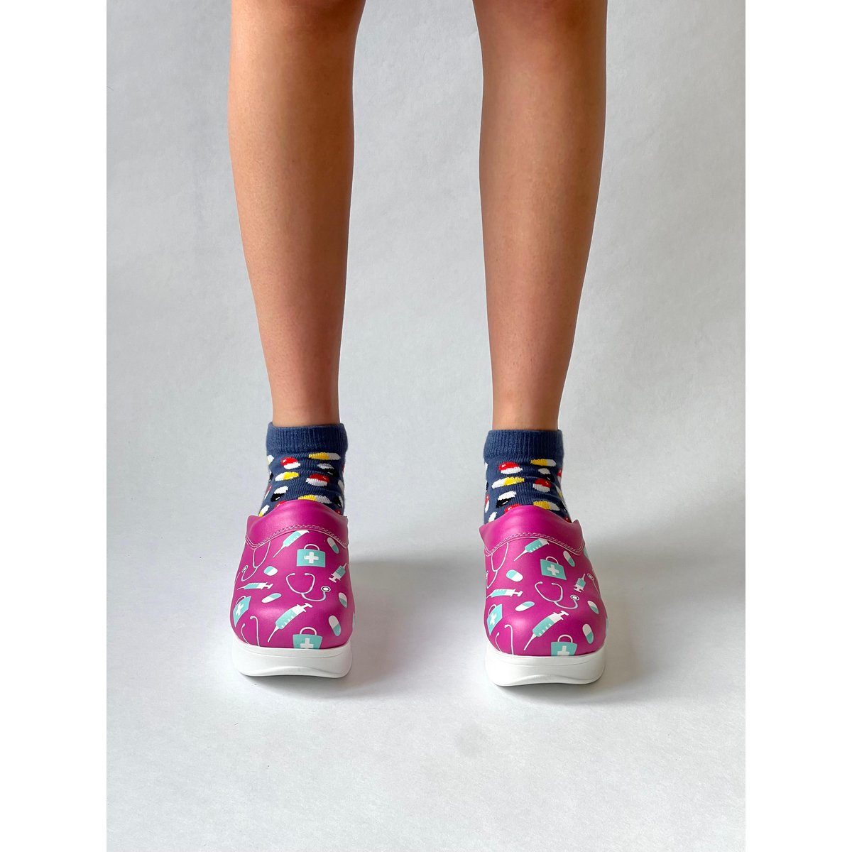 Care fuchsia airmeds clogs