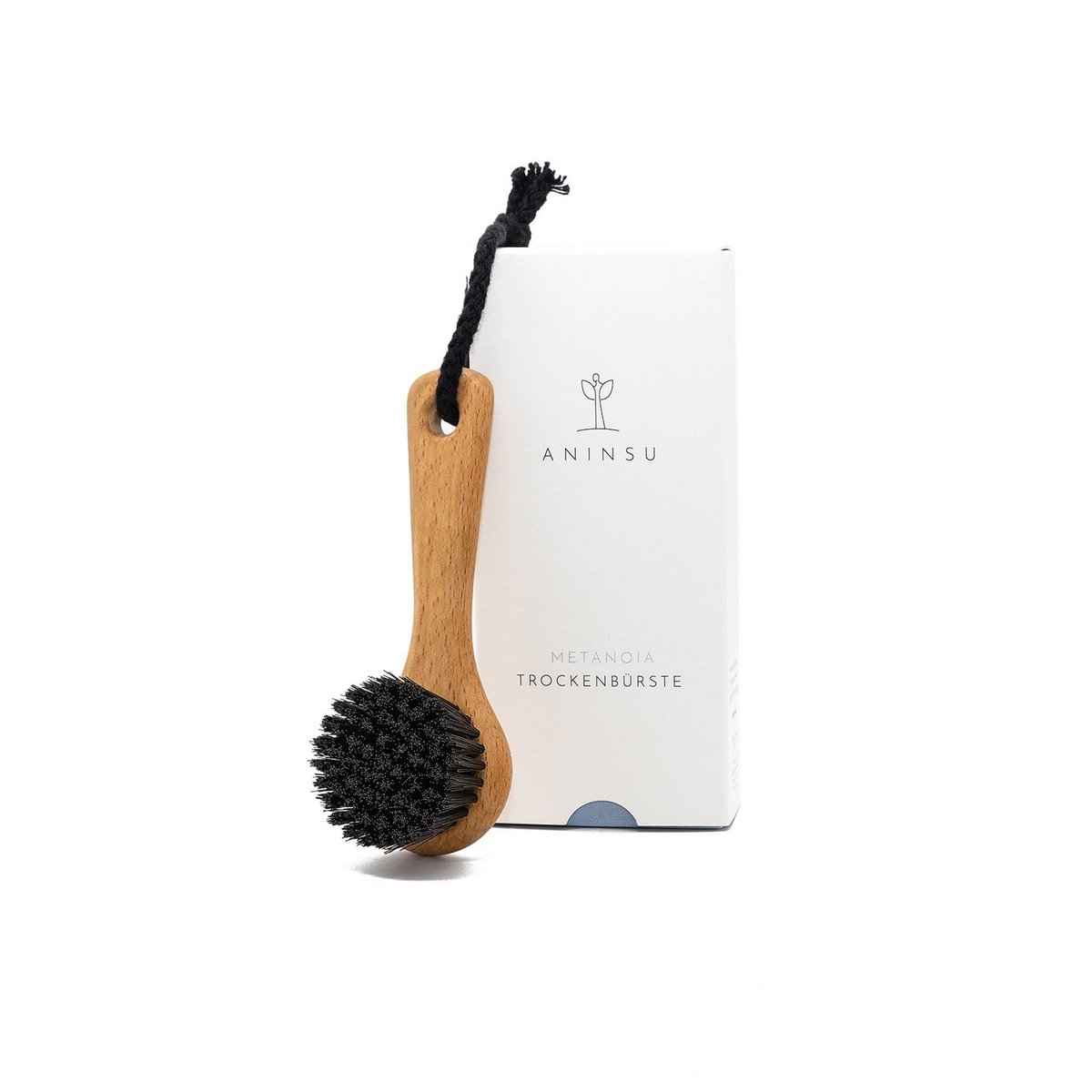 Metanoia dry brush from Aninsu - facial brush with bio-based bristles | made in Germany | Massage brush | Dry Brushing | FSC-certified beech wood | sustainable with cotton cord
