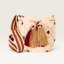 Geometrisk crossbody M | Mandel