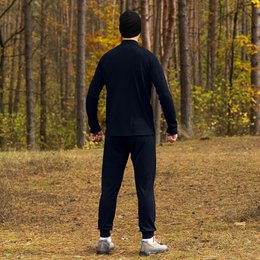 Men's Merino 250 Set of Zip Neck Top & Jogger Sweatpants Dark Blue