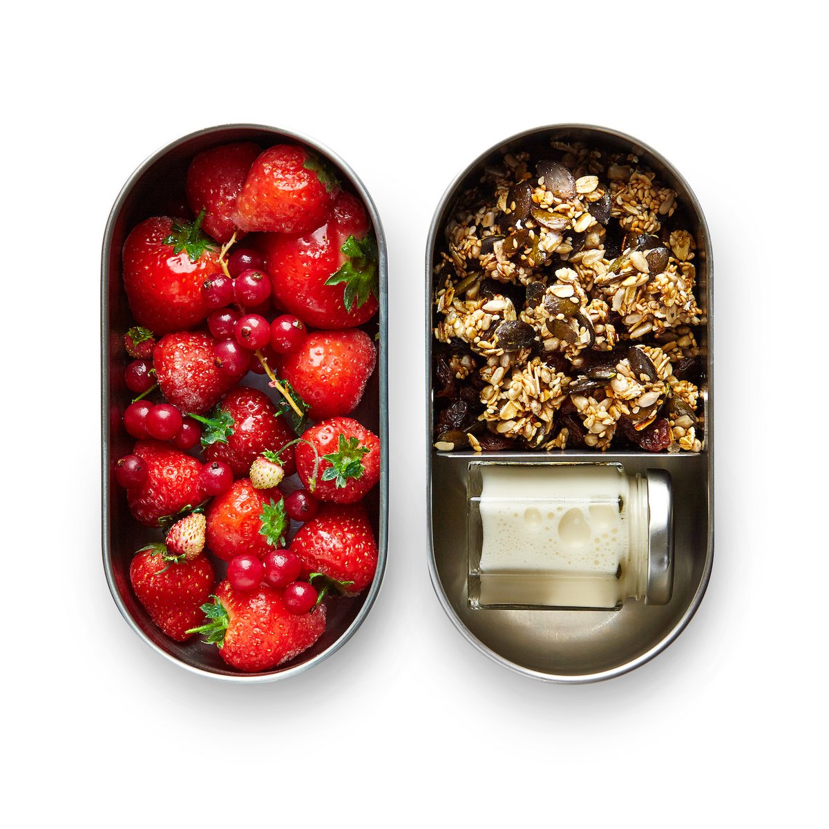 NERO + BLUM Portapranzo Bento Inox | Emillabile | 2x500ml | Gris