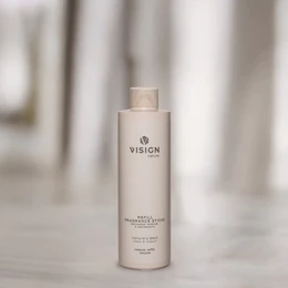 Fragrance sticks refill in a minimalist glass bottle with a white label featuring the brand "Vision". The product is designed for use in a diffuser and comes in three variants: Nature's Best, No Planet B, and 23:55.