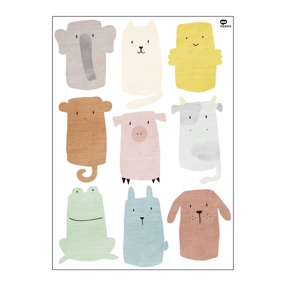 Potlood dieren muursticker