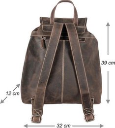 Geräumiger Rucksack aus dunkelbraunem Büffelleder - robuster und praktischer Rucksack mit ausreichender Stauraum, ideal für den täglichen Gebrauch und Abenteuer.
