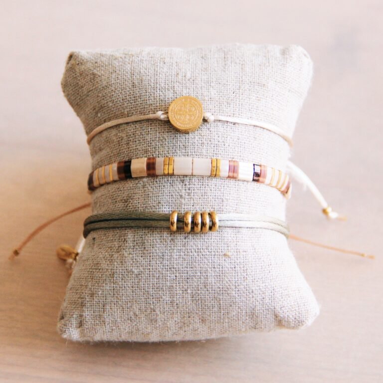 Tilabead Armband Taupe / Nude / Goldplated