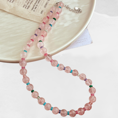 Rozenkwarts kristal dopamine kralen ketting