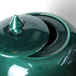 VASO VANO VERDE CERAMICA VERDE 25 CM con coperchio