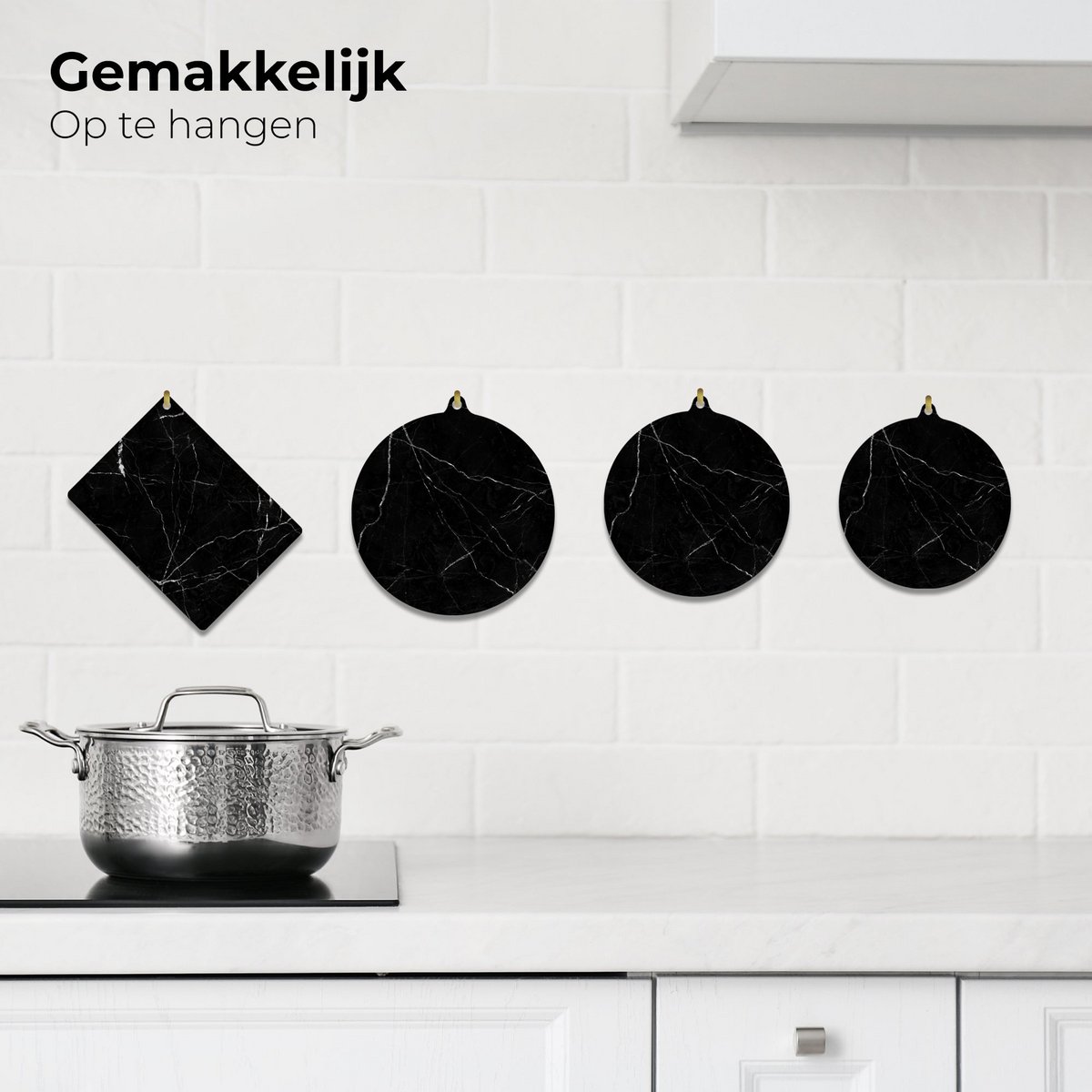 Induktionsbeskyttere - marmor, 12 stykker