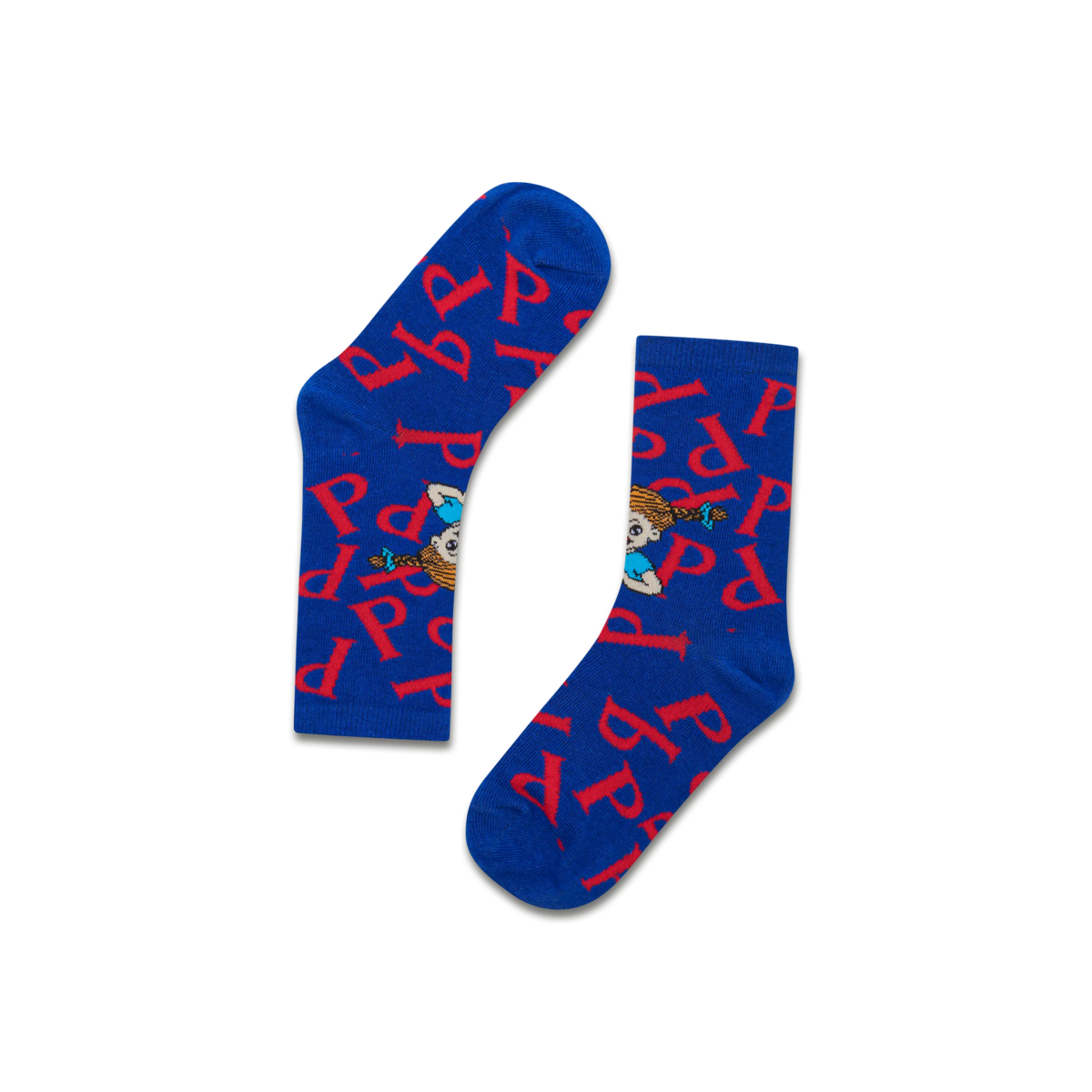koaa – Pippi Longstocking “P” – Easy Socks blue/red