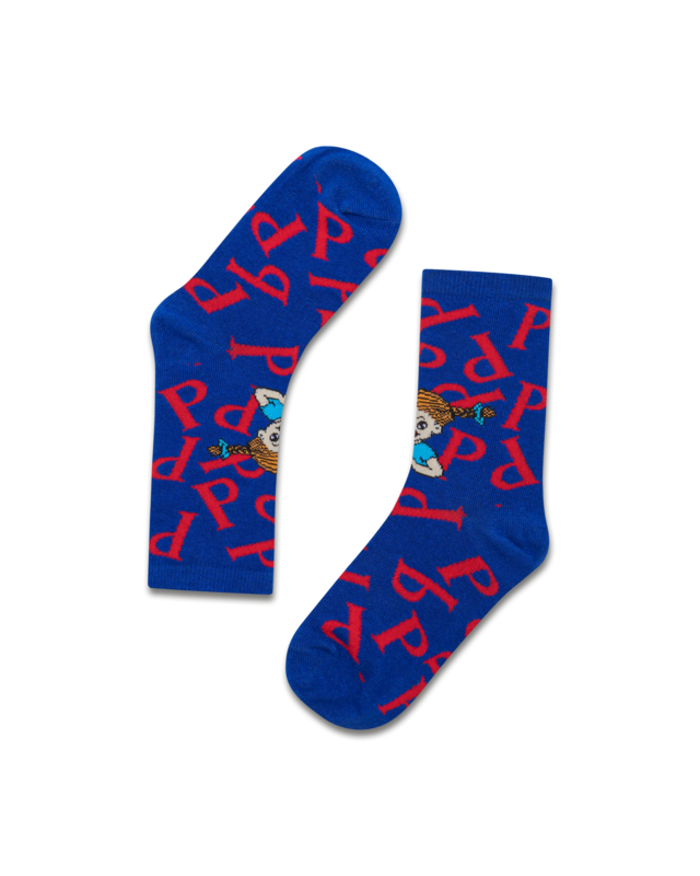 koaa – Pippi Longstocking “P” – Easy Socks blue/red
