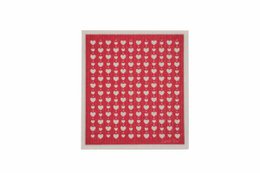 Torchon Love rouge 17x20 cm Isabelle Rose