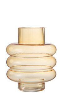 J-Line vaas Lima - glas - oker - large - 22.5 cm hoog