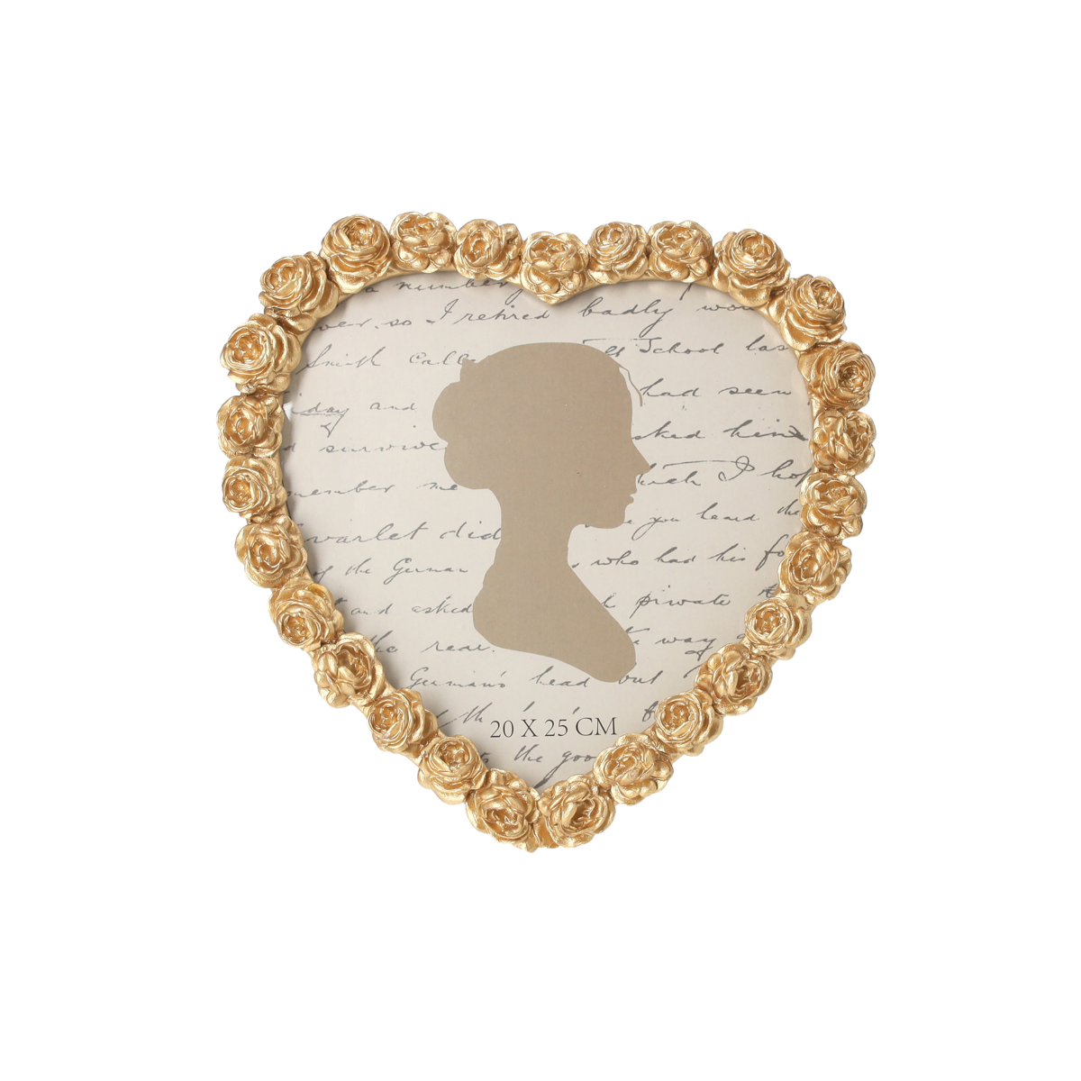 Decorative heart gold resin photo frame 23x24 cm