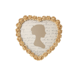 Decorative heart gold resin photo frame 23x24 cm
