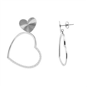 Rhinestone Heart Drop Earrings