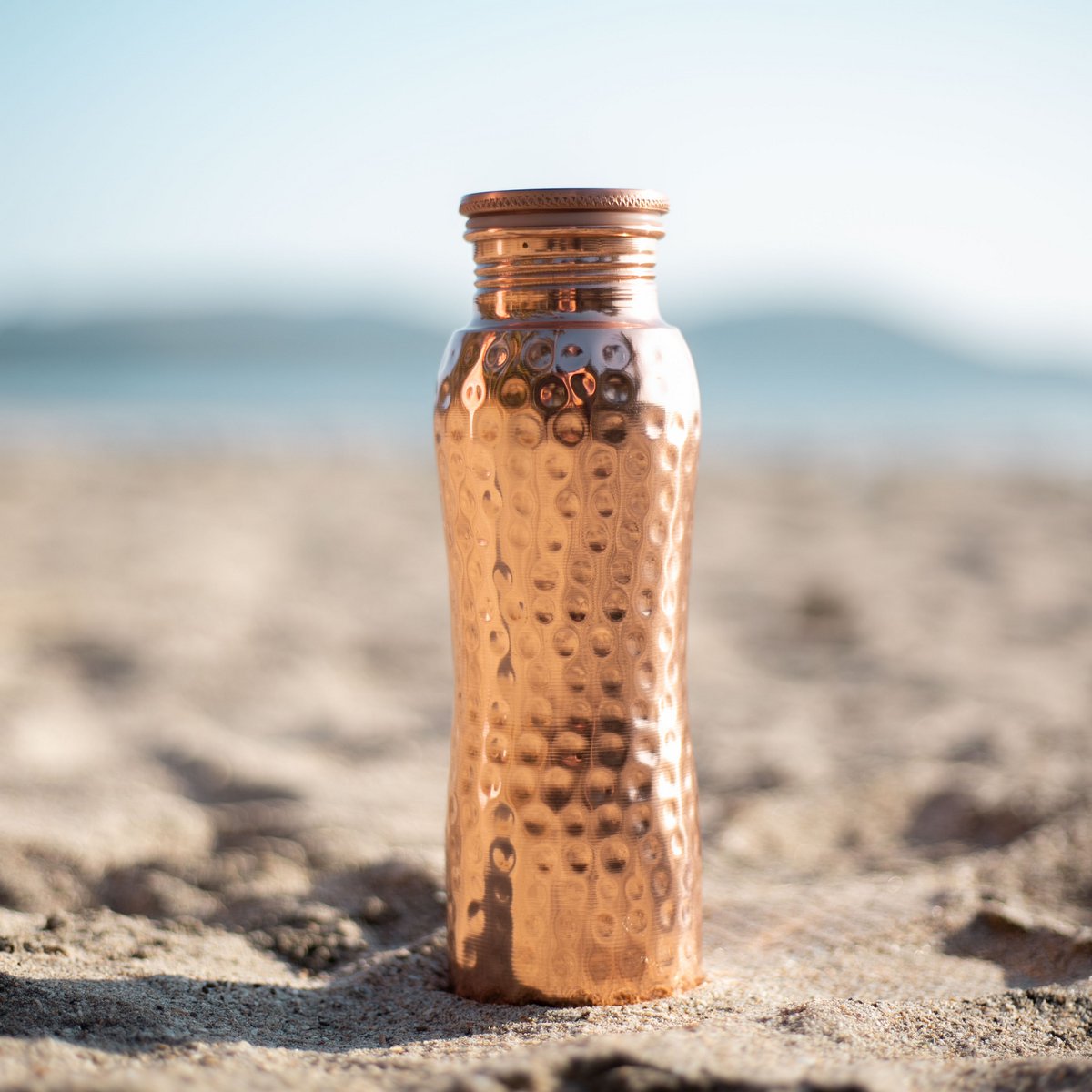 HAMMERED CURVE COPPER BOTTLE 600 ML