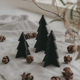 Zestaw 3 choinek małych czarnych (opakowanie 6 sztuk)